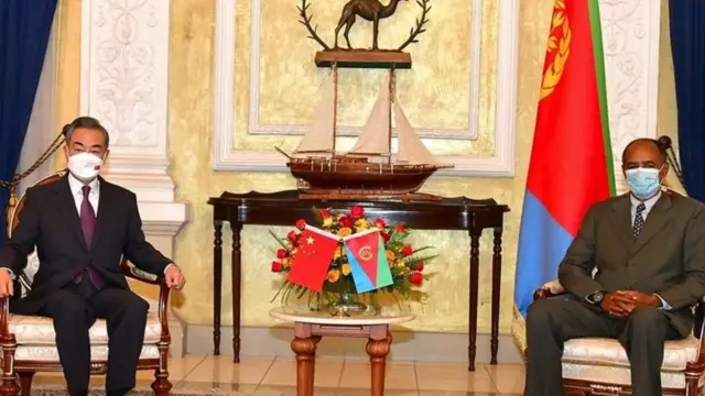 ሚኒስተር ጉዳያት ወጻኢ ቻይና ዋንግ ዪን ምስ ፕረዚደንት ኢሳይያስን 