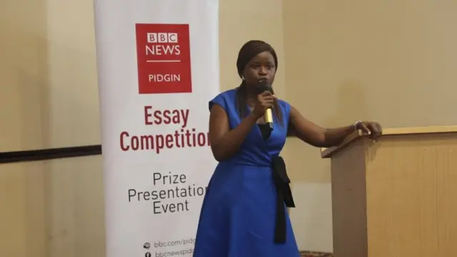 Head of BBC West Africa, Toyosi Ogunseye as she dey tok to guests