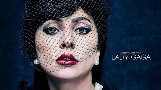 Cartaz do filme House of Gucci, com o rosto de Lady Gaga