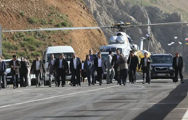 تصویر احمدی‌نژاد پس از سانحه و فرود اضطراری در ارتفاعات البرز 