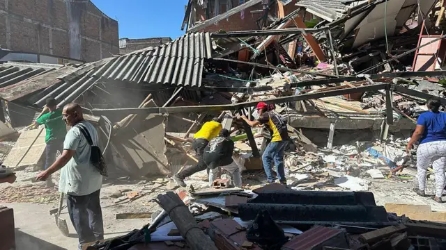 Daños causados por el terremoto en la ciudad de Pereira.