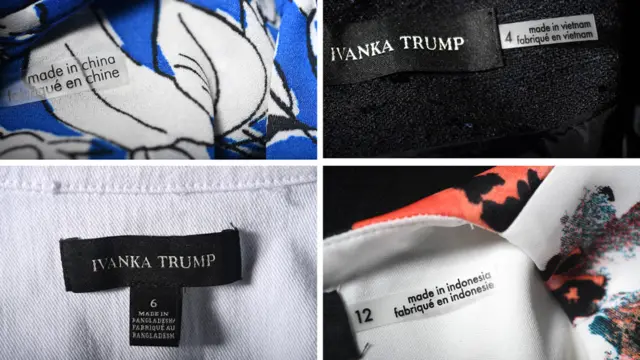 Marcas de procedencia de la línea de ropa de Ivanka Trump.