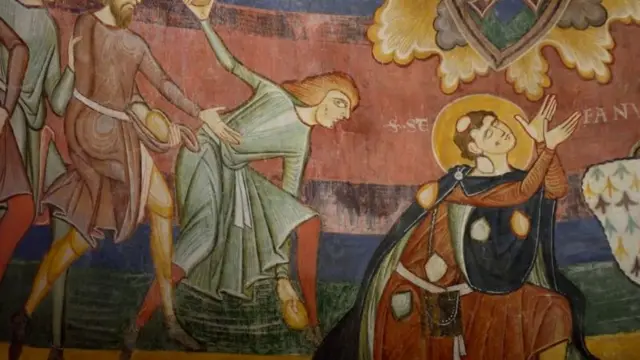  Mural ya St Stephen ndani ya Convent ya Benedictine ya St John, Switzerlan
