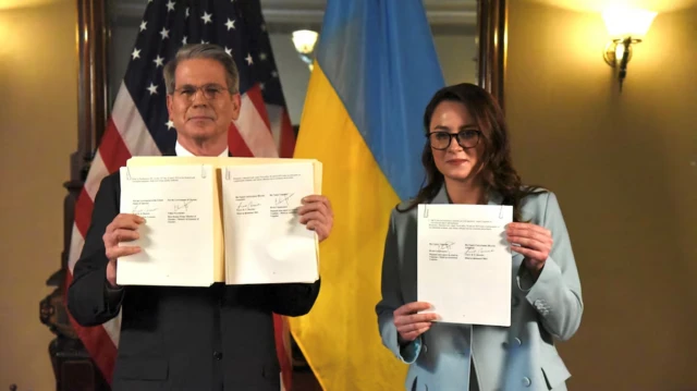 Министр Скотт Бессент жана министр Юлия Свириденко