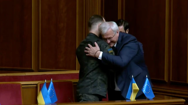 Євгеній Хмара та Андрій Сибіга під час засідання Ради 19 серпня 2026 року