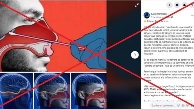 Una publicación falsa de Facebook