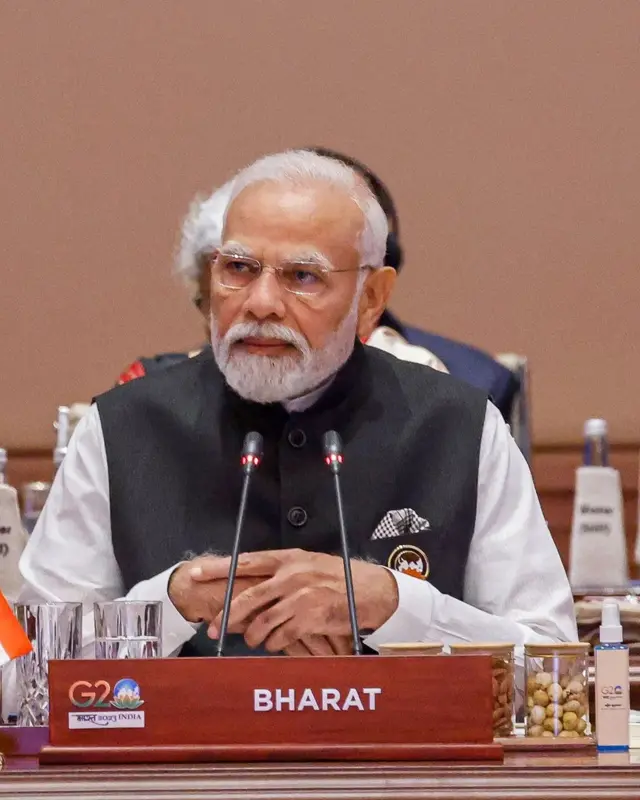 Perdana Menteri India Narendra Modi saat KTT G20 di Nwe Delhi