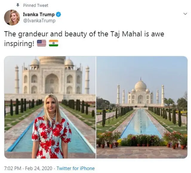 తాజ్మహల్ వద్ద ఇవాంకా ట్రంప్