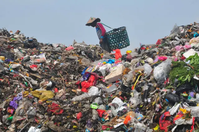 Pemulung mencari sampah di Tempat Pembuangan Akhir (TPA) Tanjungrejo, Jekulo, Kudus, Jawa Tengah, Sabtu (15/3/2025). Pemerintah memulai penutupan praktik 343 Tempat Pemrosesan Akhir (TPA) open dumping atau yang melakukan pembuangan sampah secara terbuka mulai 10 Maret 2025 dan penutupan dilakukan secara bertahap dalam kurun waktu lima tahun di 30 Provinsi di Indonesia.