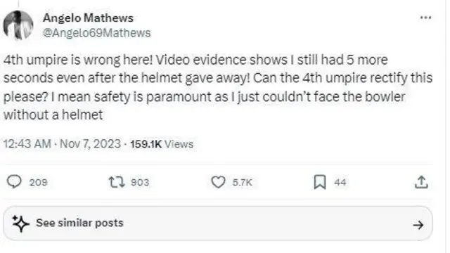 டைம்டு அவுட் குறித்து ஏஞ்சலோ மேத்யூஸ் கூறுவது என்ன?