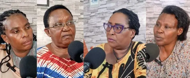 Ifoto ngufi ifatanyije igaragaza abagore bane bari mu kiganiro