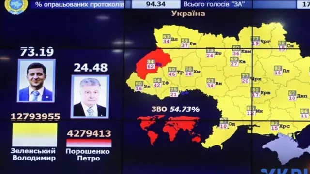 Карта підтримки двох кандидатів у президенти