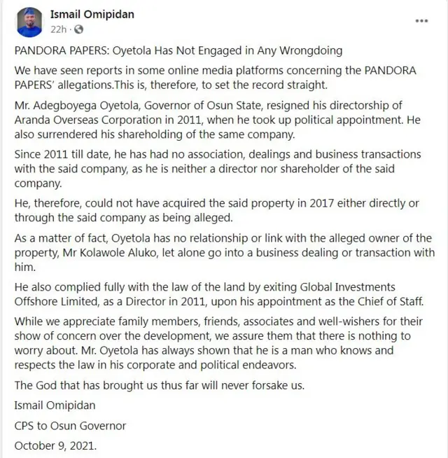 Atẹjade ti Oyetola fisita