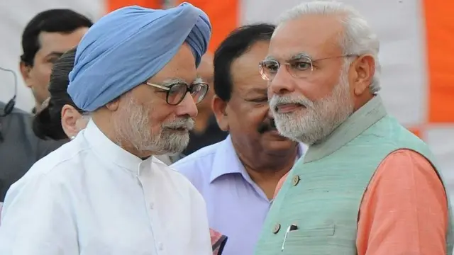 मनमोहन सिंह और प्रधानमंत्री नरेंद्र मोदी