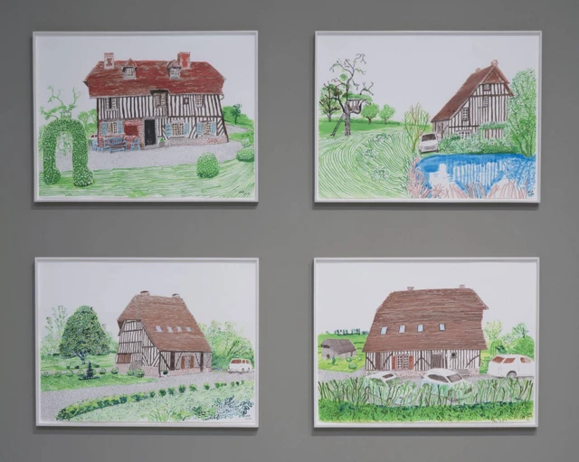 Dibujos de David Hockney hecho en Normandía, Francia.