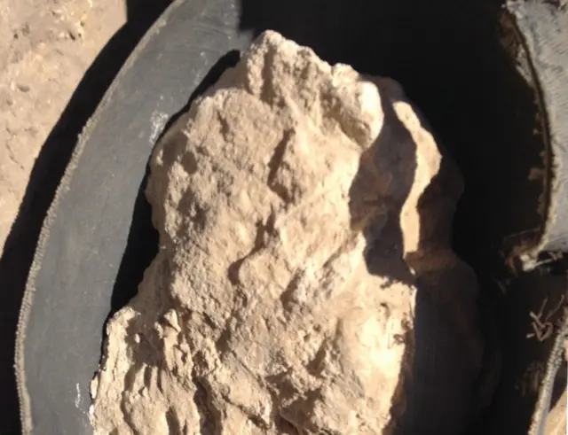 затвердевшая беловатая масса, найденная на раскопках