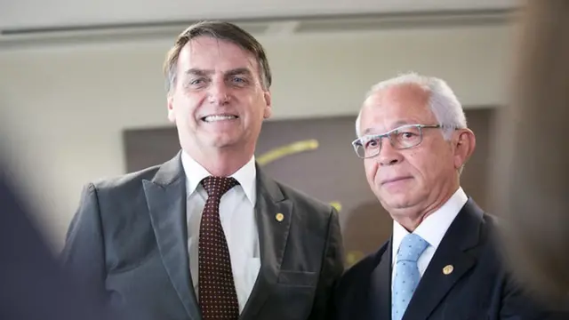 O presidente Jair Bolsonaro e o presidente do TST, ministro Brito Pereira