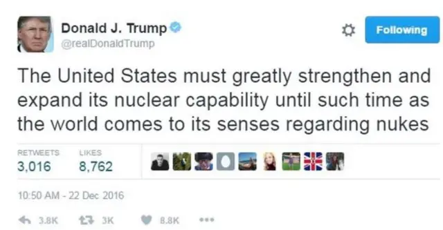 Trump nói Hoa Kỳ cần tăng cường kho vũ khí nguyên tử 'cho thế giới' biết điều hơn