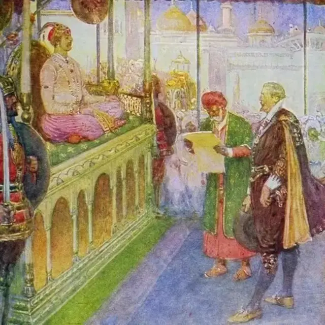 ਈਸਟ ਇੰਡੀਆ ਕੰਪਨੀ ਨੂੰ ਮੁਗਲ ਬਾਦਸ਼ਾਹ ਜਹਾਂਗੀਰ ਨੇ ਵਪਾਰ ਕਰਨ ਦੀ ਇਜਾਜ਼ਤ ਦਿੱਤੀ ਸੀ