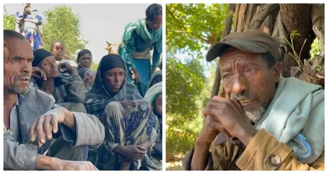 ከደራ የተፈናቀሉ ነዋሪዎች እና በአሰቃቂ ሁኔታ ልጃቸው የተገደለባቸው አቶ አመራ ተስፋ