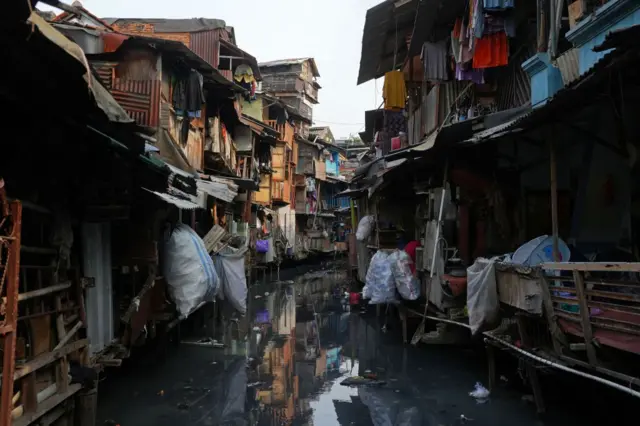 Pemukimam warga miskin di Jakarta. 