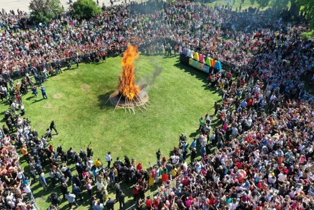 Edirne'de düzenlenen Kakava şenliği.