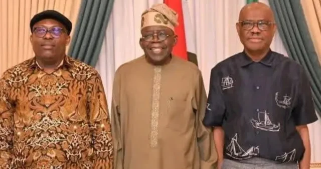 Mgbe Gọvanọ Fubara na Wike zutere Onyeisiala Bola Tinubu n'obi ọchịchị Naịjirịa n'ọnwa ole na ole gara aga.