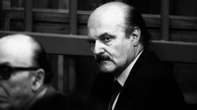 Roberto Calvi hadir dalam persidangan di Milan, sekitar tahun 1980-an. 