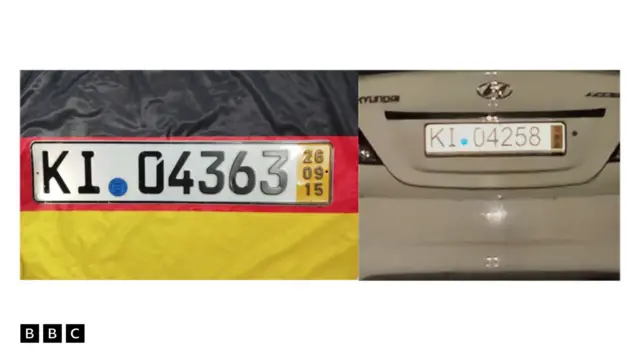 لوحة السيارة التي استخدمت من قبل الخاطفين