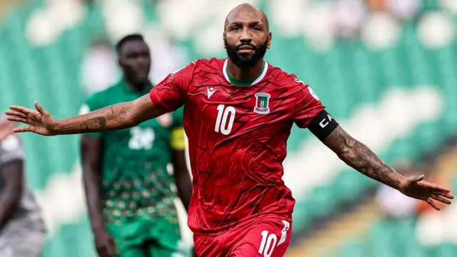 Emilion Nsue celebrating a goal