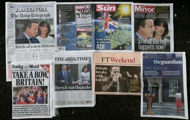 British newspapers react to Brexit