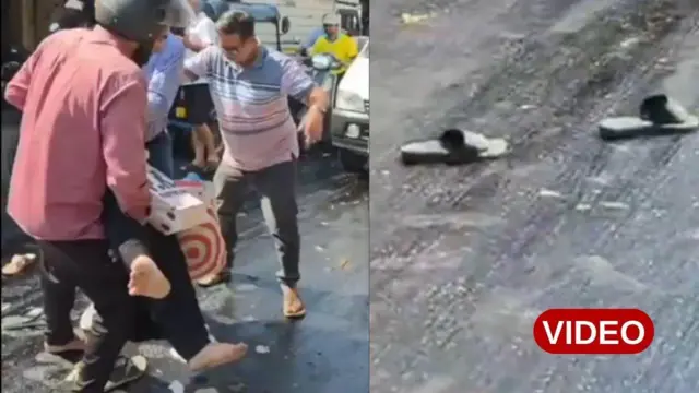 గుజరాత్, ఎండ, తారు రోడ్డు, పాదాలు