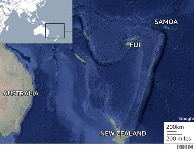Map showing Samoa