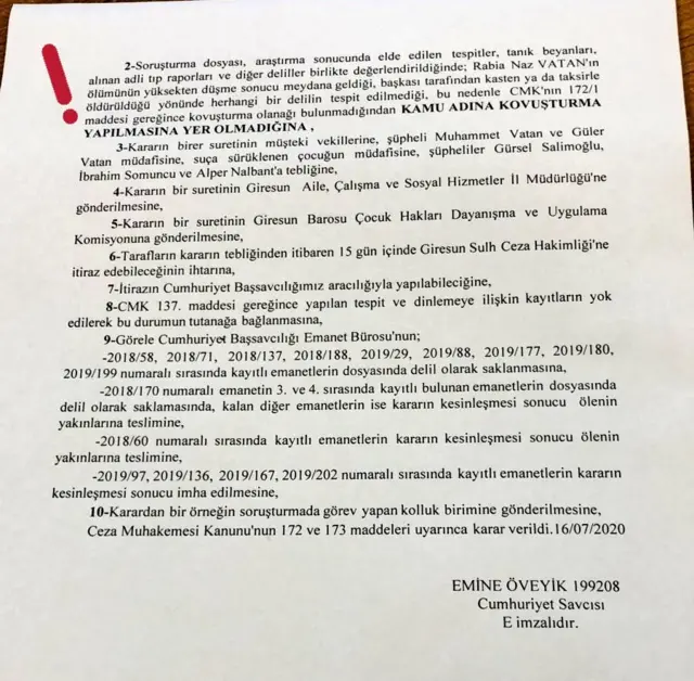 Şaban Vatan, Savcılık'ın kararı olduğunu belirttiği dosyayı Twitter'da paylaştı