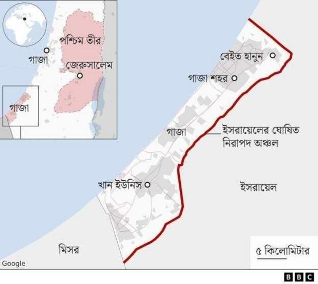 Location of Gaza