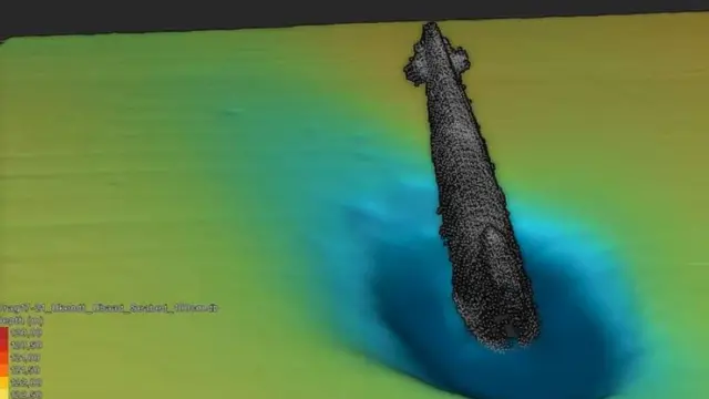 Desenho do submarino nazista U-3523