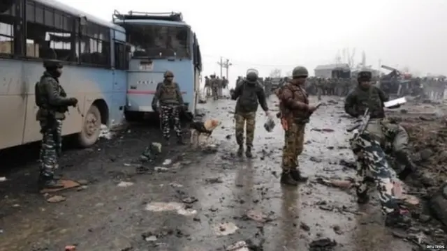 पुलवामा हमले की तस्वीर