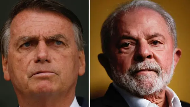 Combination picture of Brazilian President Jair Bolsonaro and Brazilian presidential candidate Luiz Inacio Lula da Silva