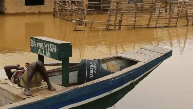 Boat in floods