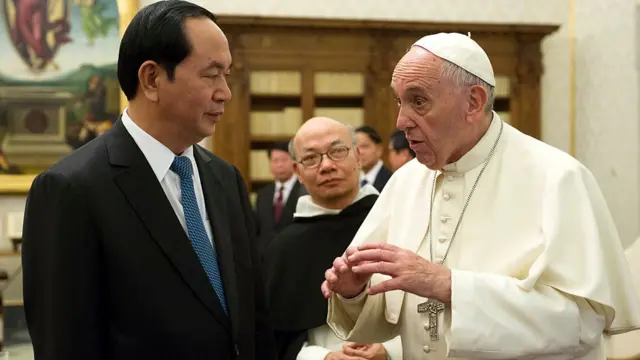 Cựu Chủ tịch nước Trần Đại Quang gặp Đức Giáo Hoàng tại Vatican năm 2016