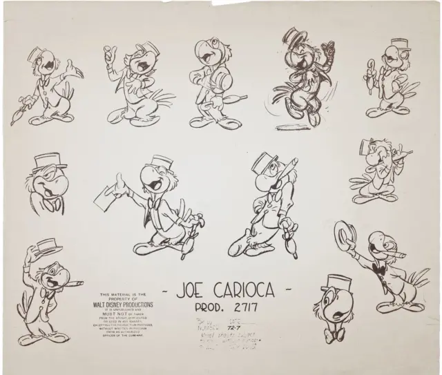 Esboço do personagem Joe Carioca