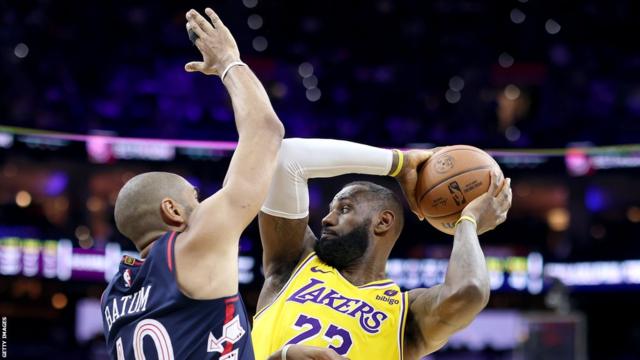 NBA: LeBron James sets league record for minutes played in Lakers defeat by  Philadelphia 76ers - BBC Sport