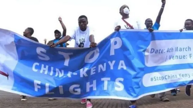 Baadhi ya wakenya wakifanya kampeni kuzuia ndege kutoka China kuingia nchini mwao