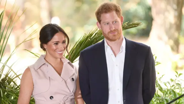 The Duke and Duchess of Sussex attend a creative industries and business reception at the High Commissionerâ€™s residence in Johannesburg South Africa 02 October 2019.