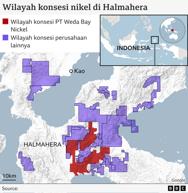 Wilayah konsesi nikel di Halmahera