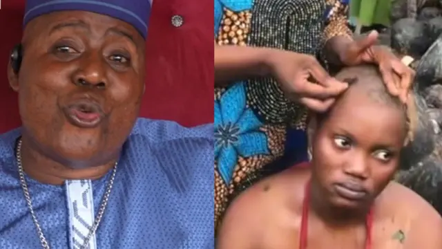 Akowe ile Aje Oloolu lasiko to n ba BBC Yoruba sọrọ, ati Wasilat lasiko ti wọn n fa ori rẹ