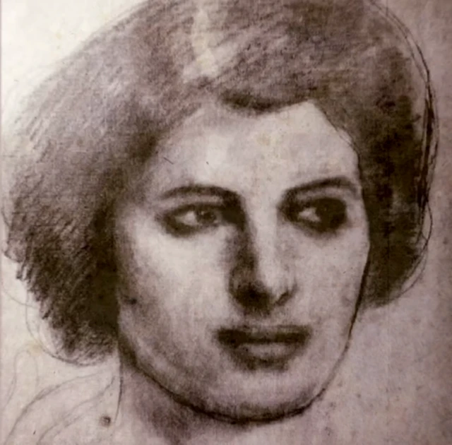 بورتريه لمي زيادة من رسومات جبران خليل جبران