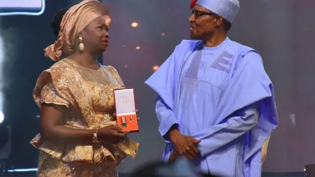 A﻿bike Dabiri-Erewa receive OON National Honour from President Muhamadu Buhari