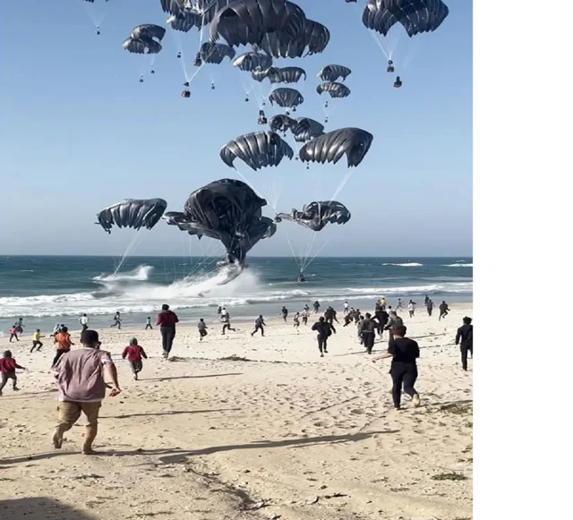 Les parachutes d'aide largués ces derniers jours n'ont pas tous atterri aux endroits prévus.
