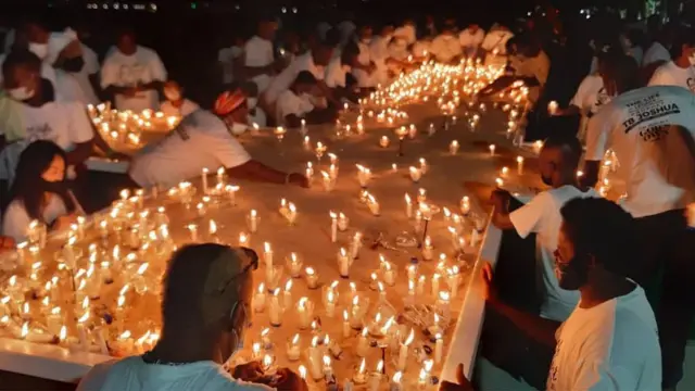 "Prophet TB Joshua burial": Temitope Balogun Joshua wife Evelyn Joshua lead 'funeral candlelight procession' by [Synagogue Church, Emmanuel TV]